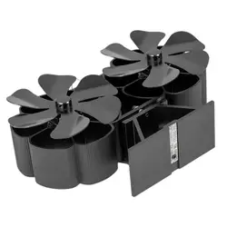 Wood Burner Fan 12 Blades Stove Fans Heat Powered Stove Fan Black Fireplace Heat Powered Stove Top Fans SF707T Fireplace Fans