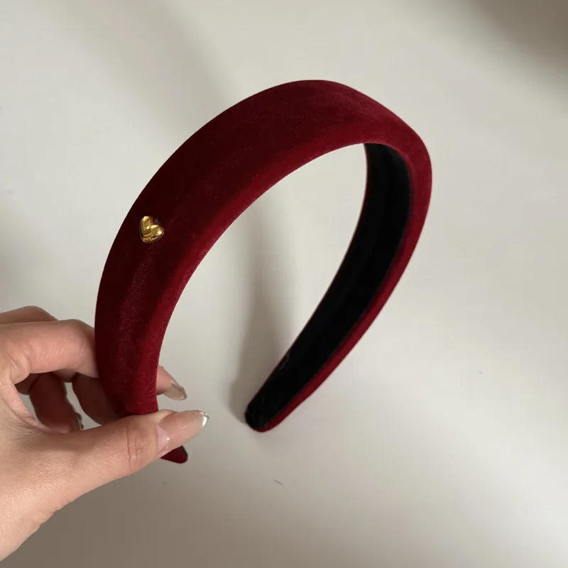 Retro Red Love Stirnband Damen Neujahr Gesicht waschen hohes Schädel Top Stirnband High Sense Kopfbedeckung Haarschmuck – Detail 8
