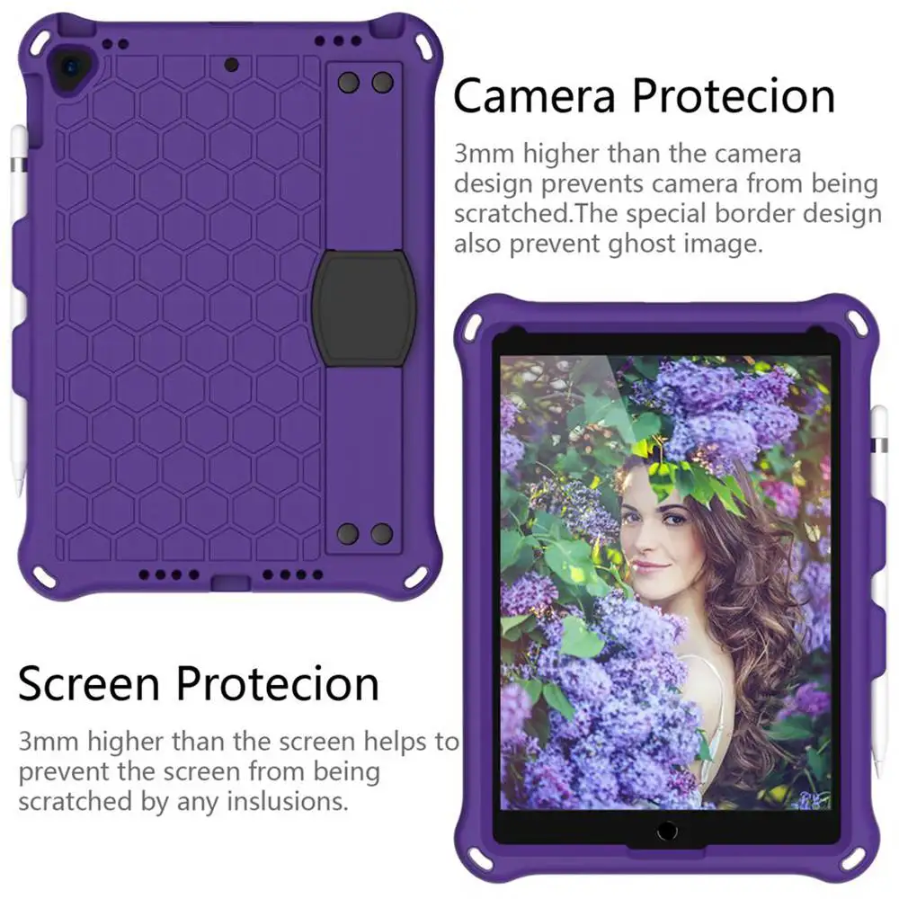 For ipad 10.2 7th 8th A2270 9th Gen A2602 case cover for air 3 10.5 pro 10.5 + strap ipad case,tablet case