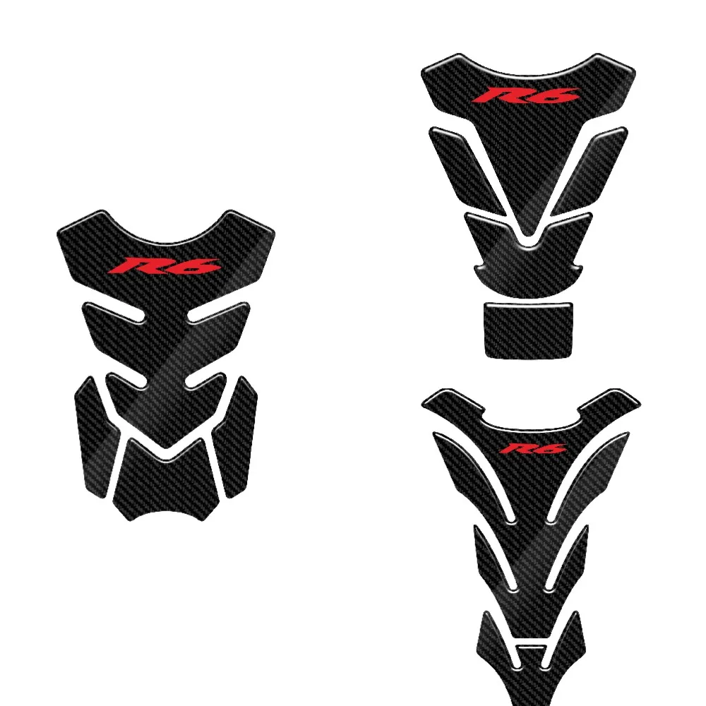 3D Carbon-look Motorcycle Tank Pad Protector Case for YAMAHA R6 LOGO YZF-R6 R 6 1998-2023