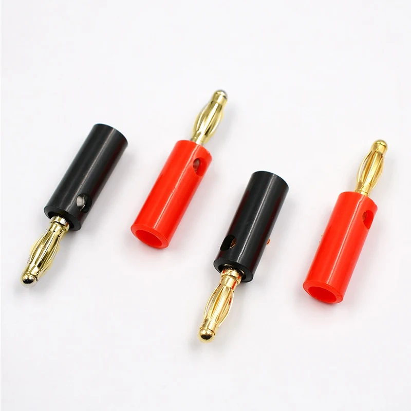 10-Pack Premium Silver Banana Speaker Plugs for Audio/Video Cable Connection