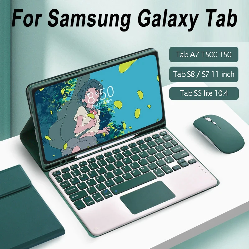 

For Samsung Galaxy Tab A8 10.5in S6 Lite 10.4in case, Keyboard cover for S7 S8 S9 11 in,for S7 Plus S7 FE S8 S9 Plus 12.4 Case