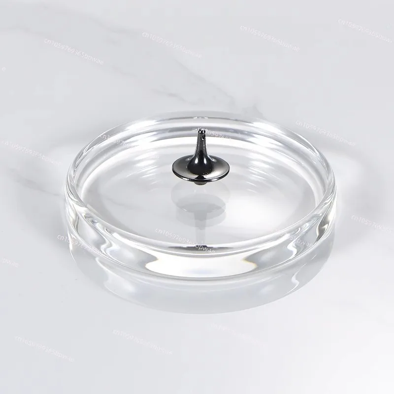 크리스탈 스피닝 탑 트레이, 광택이 나는 부드러운 트레이, 양면 오목형, K9 베이스가 있는 수동 회전식 스피닝 탑 디스플레이 스탠드