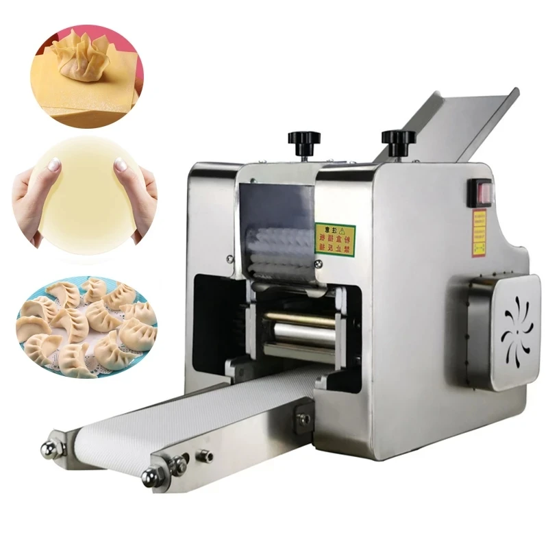 110V220V Imitation Handwork Dumpling Wrapper Machine Automatic Commercial Stainless Steel Noodle Press Dough Rolling Pasta Maker