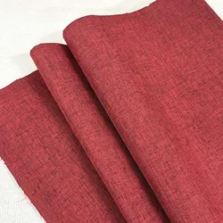 Versatile Multi - Color Self - Adhesive Decorative Fabric with Fine Linen Texture for Framing and Handicrafts (Wine red color)