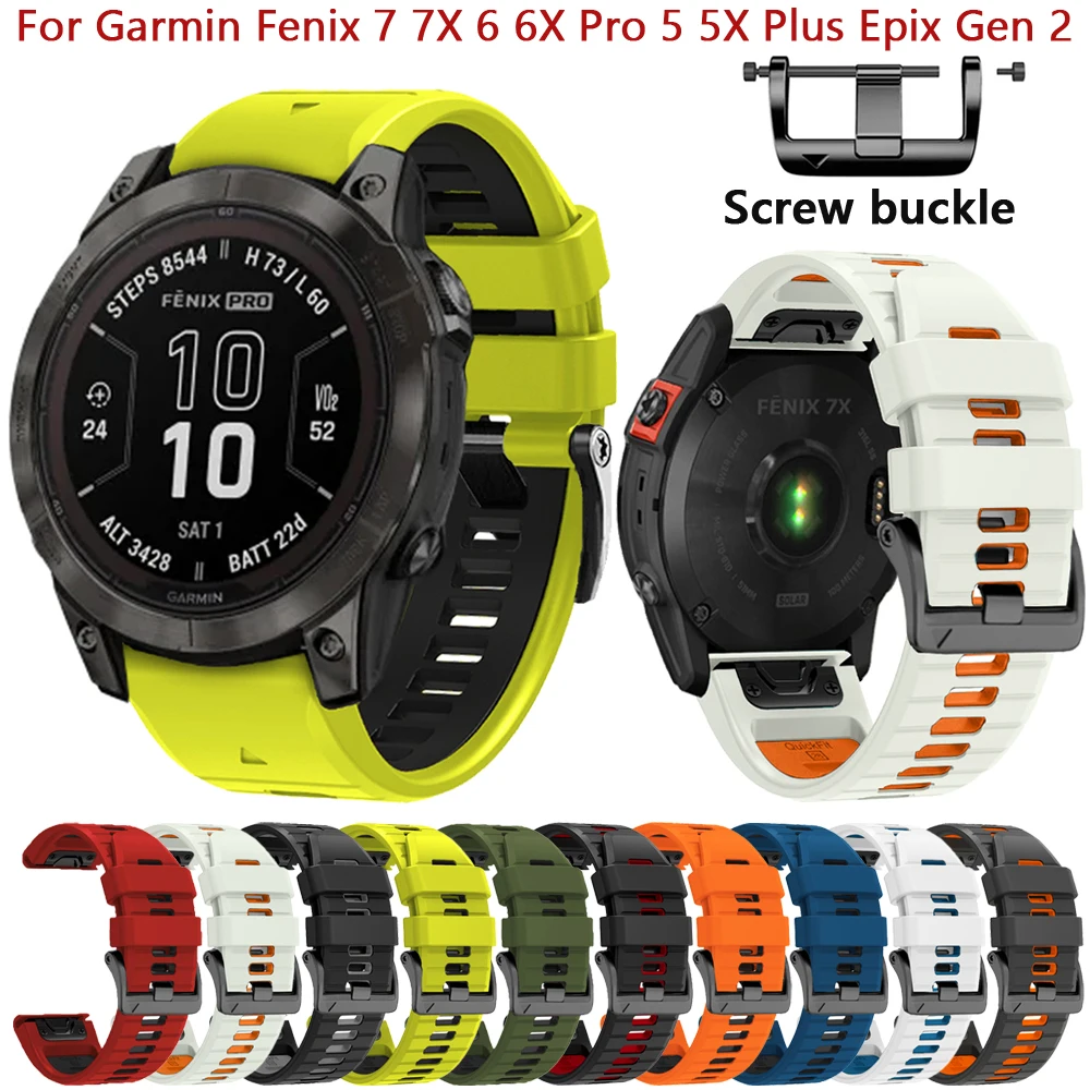 

Ремешок силиконовый для Garmin Fenix 7X 7 6X 6 Pro 5X Plus 3 HR, сменный Браслет для наручных часов Epix Pro Gen 2 945, 22 мм 26 мм