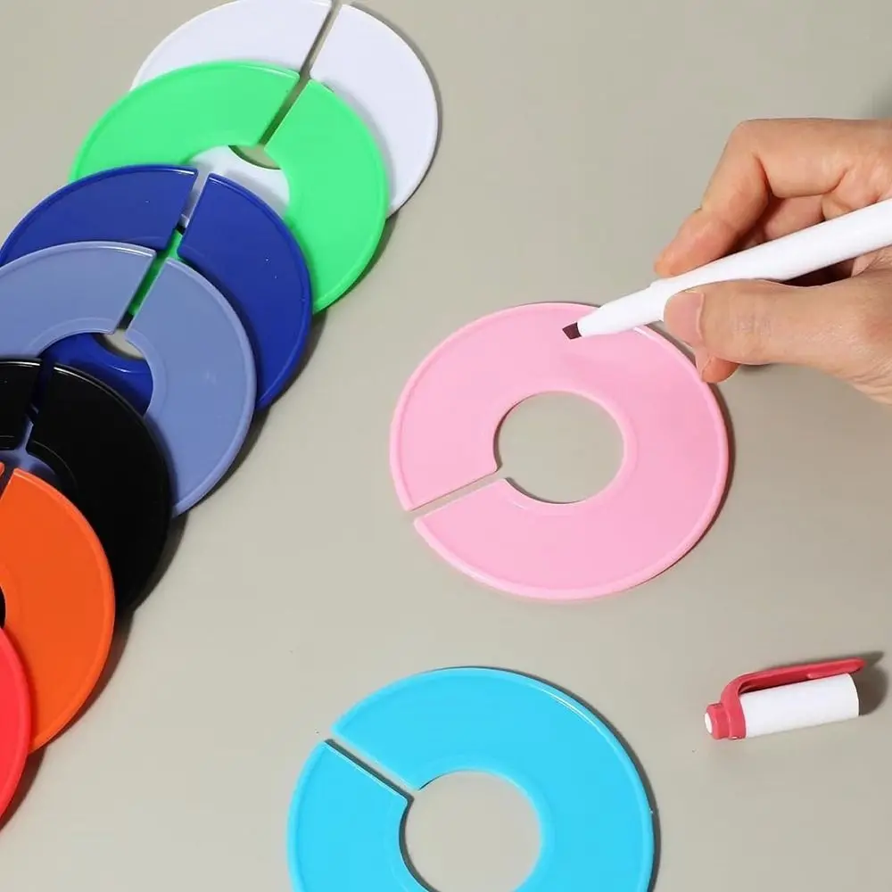 5개 구성의 옷걸이 정리용 사이즈 분리대 플라스틱 원형 의류 라벨 옷장 분리대 DIY 공예용
