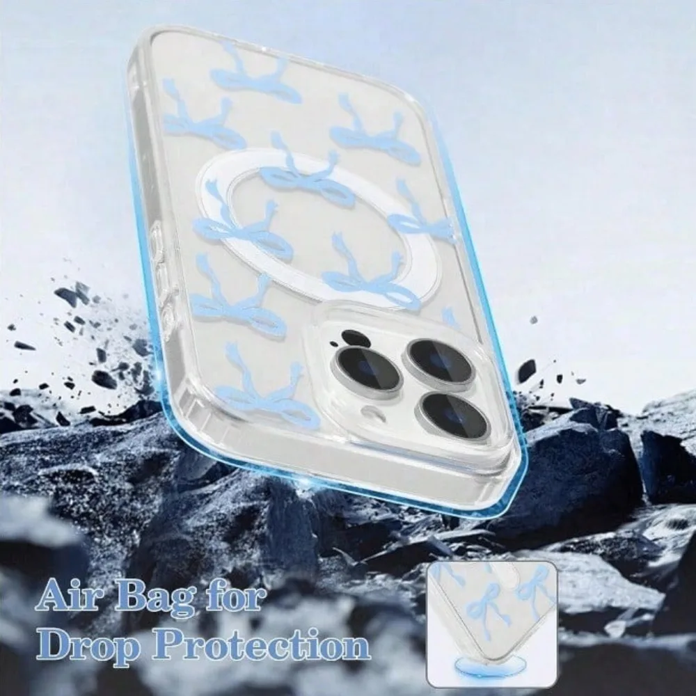 Clear Magnetic Heart Bow Case for iPhone thumbnail 4