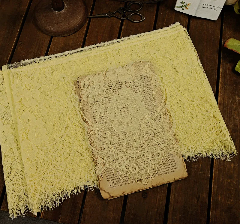 26cm Breite Wimpernspitzen-Spitzenborte DIY Handgemachte Dekoration Kleidung Hochzeitskleid Spitzenrock Ärmel-Accessoires Stoff – Detail 12