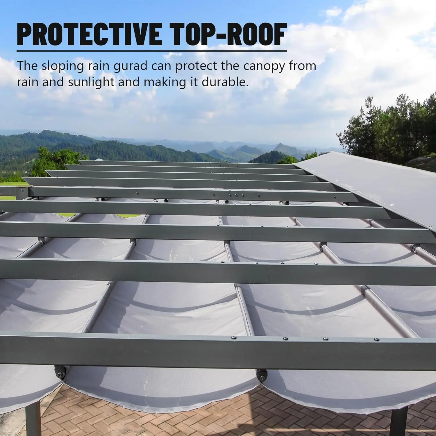 Retractable Pergola 11' x 20'Heavy-Duty Aluminum Shelter with Double Sun Shade Pavilion Extra Large Canopy for Gardens Backyard