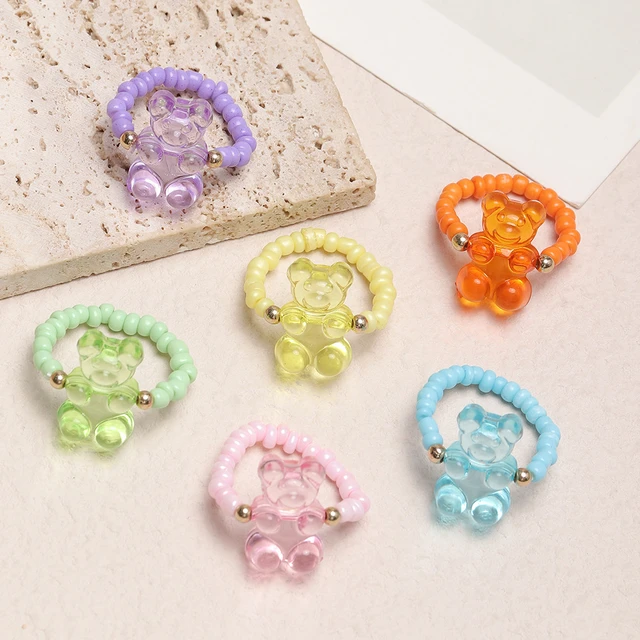 Handmade Lovely Rainbow Colorful Candy Hair Clip Gummy Bear Hair