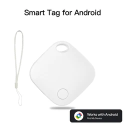 Universal Bluetooth GPS Tracker for Android Devices with Google Find Hub App Integration - Key and Pet Smart Tag (WHITE)