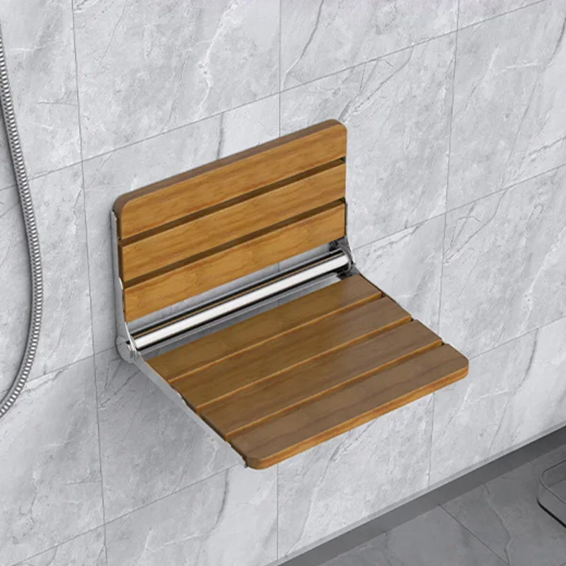 

Wall Mounted Shower Seats Bathroom Folding Chair Shower Seat Stool Child Bath Stool Wooden Footstool for Bathing Saving Space
