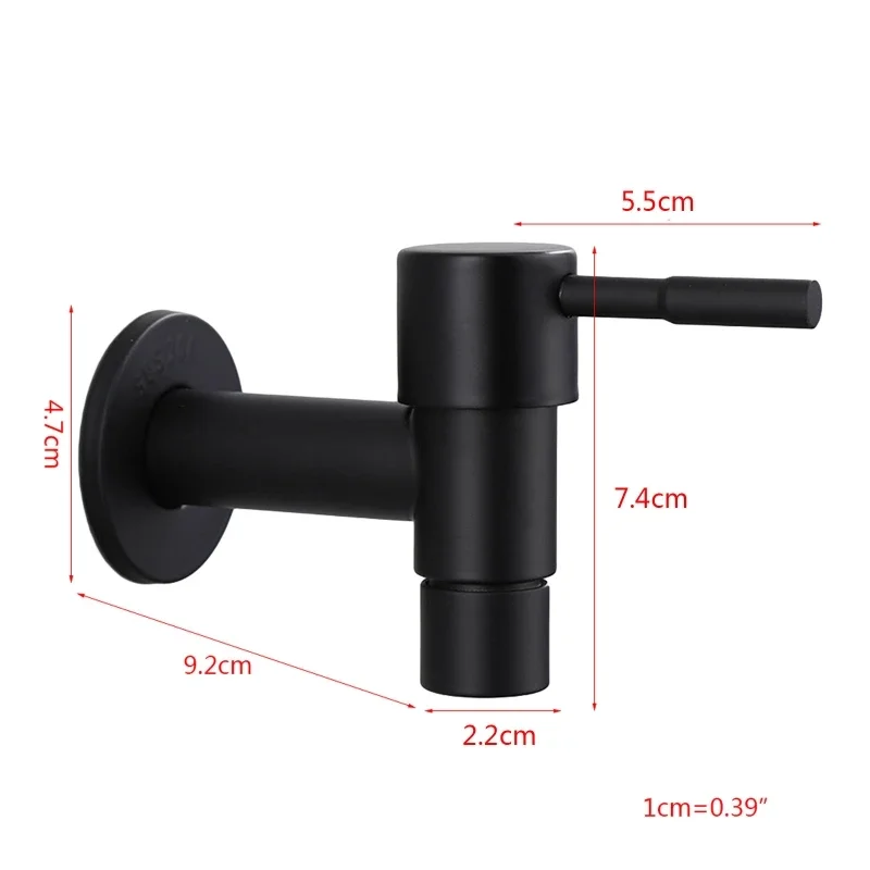 Stainless Steel Faucet Black Wall Mounted Washing Machine Tap Bath Toilet Mop Pool Water Taps for Outdoor Garden Bathroom 4