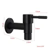 Stainless Steel Faucet Black Wall Mounted Washing Machine Tap Bath Toilet Mop Pool Water Taps for Outdoor Garden Bathroom 4