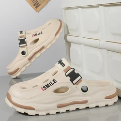 Men's Breathable Summer Beach Clogs - Soft EVA Outdoor Sandals - 36 - 37 (Beige brown)