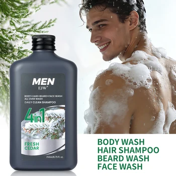 Men 4-in-1 Body, Hair, Beard and Face Wash - Hydrates Skin, Beard and Hair All Day, Strengthen Hair and Beard, Gift for He.. 1