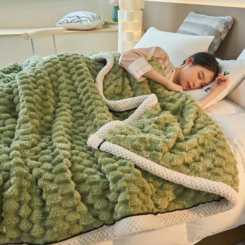 

New Solid Golden Turtle Fleece Soft Blanket Flannel Blanket Milk Velvet Bed Sheet Thick and Warm Coral Velvet Blanket