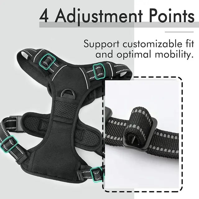 Dog Harness for Dogs No Pull Chest Harness Dog Traction Medium Dog Vest Adjustable Padded Vest Breathable with Reflective Tape 4