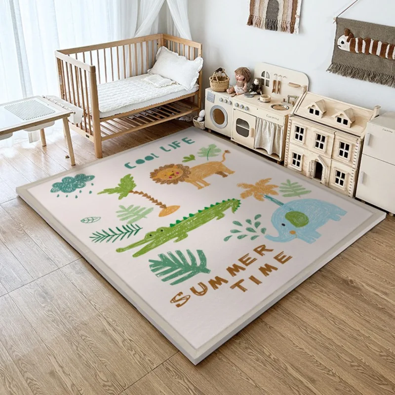 Floor mat living room cartoon thickened household anti-drop climbing mat children's reading area tatami