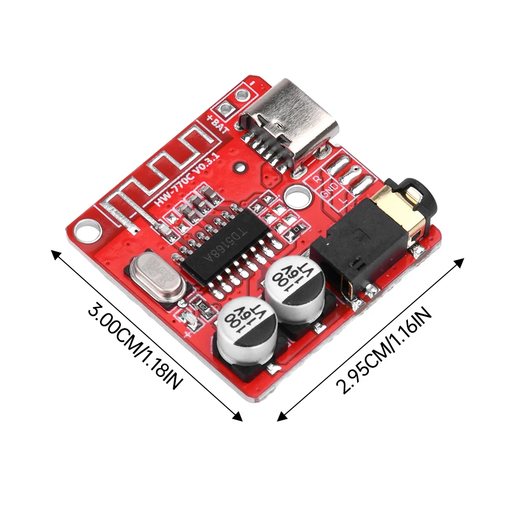3W car BT5.1 MP3 WAV decoding board speaker amplifier audio receiver module support A2DP/AVCTP/AVDTP AVRCP/HFP