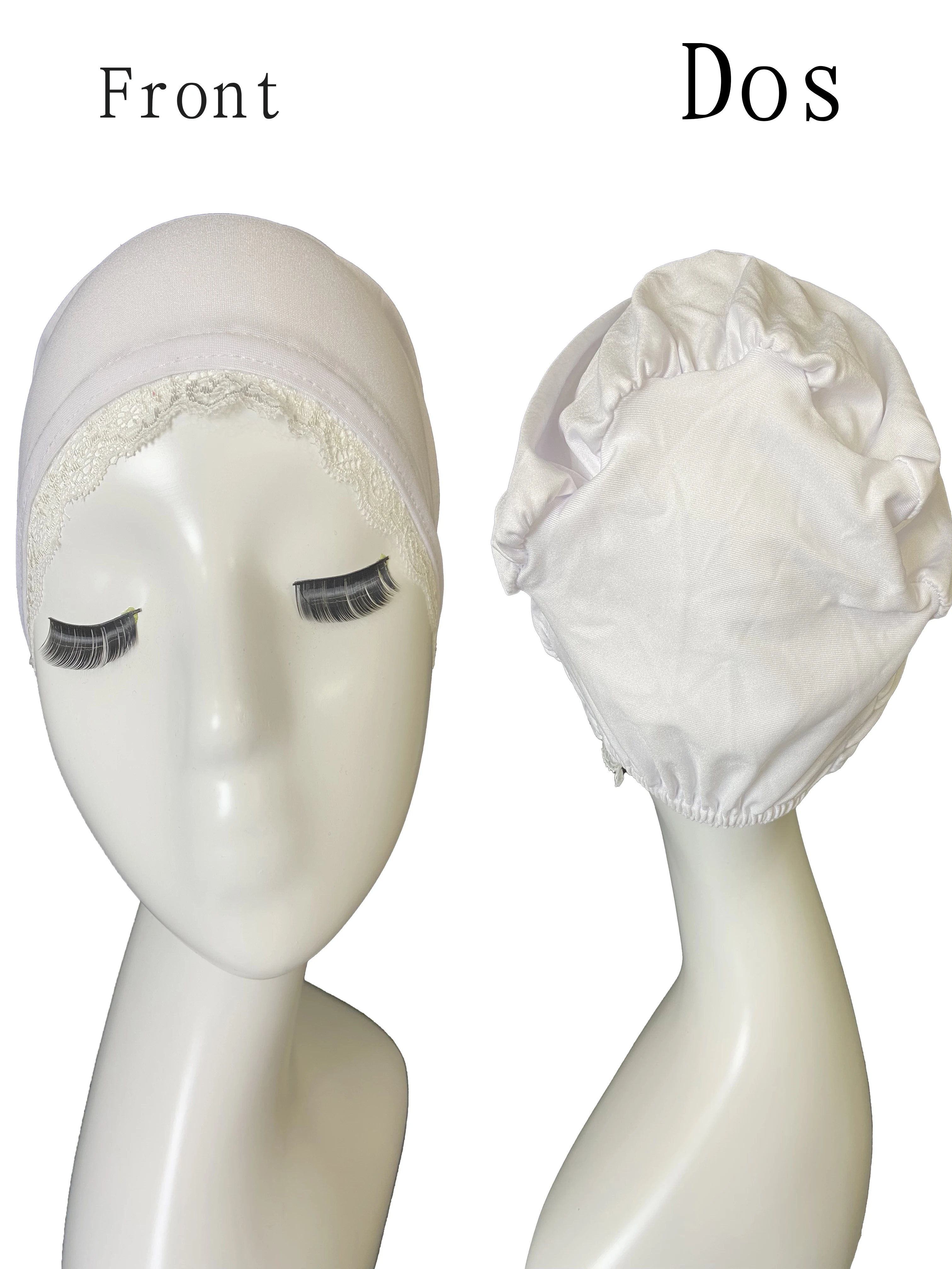 

Fashionable Head Cap Women Modal Bottoming Cap Gift Cap Solid Colour Soft And Breathable With Lace Lace Solid Colour Headband In