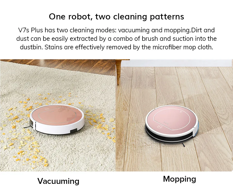 ILIFE V7s Plus 2-in-1 Sweep & Mop,4 Cleaning  Modes Smart Robot Vacuum Cleaner 