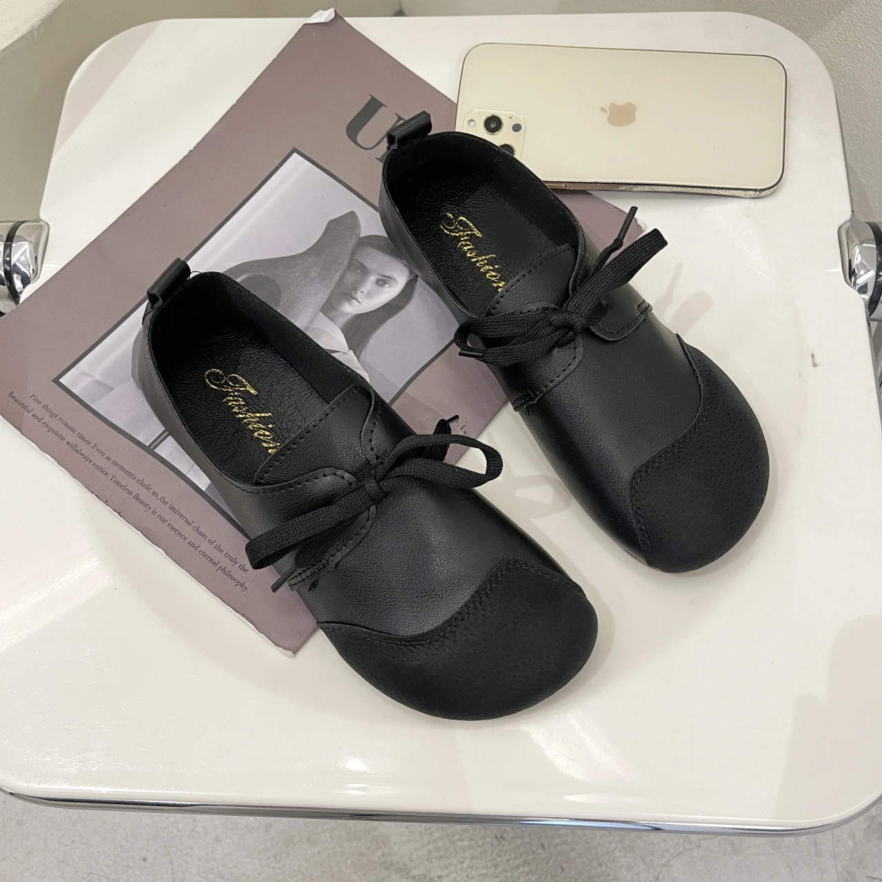 Mori Vintage Literary Marichen 2024 Spring Doudou Shoes for Women Non-slip All Flat Flat Casual Small White Shoes