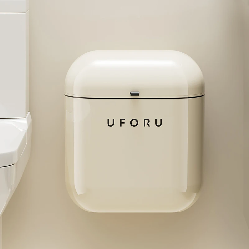 Trash Can Wall-mounted Trash Can Household Large Capacity High Appearance Level Kitchen Toilet Cover Waterproof Crack Dustbin