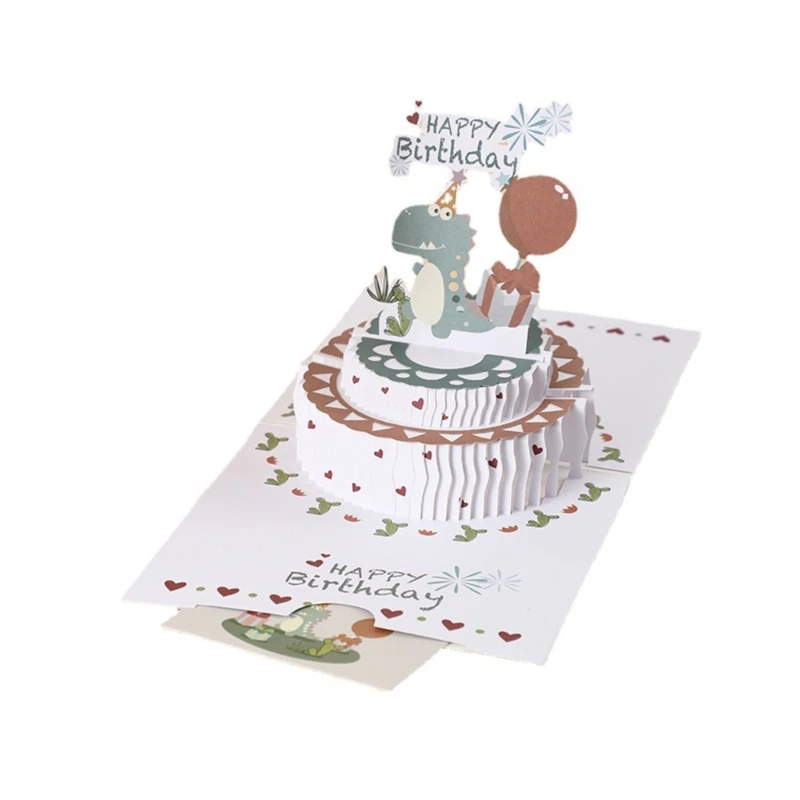 3D Foldable Birthday Greeting Card Cartoon Theme Joyand Happiness Cards with Envelop K92A
