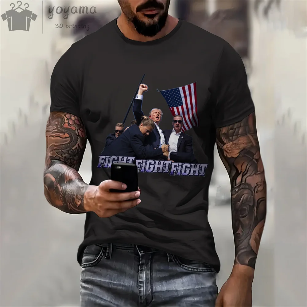 Trump Graphic T shirts Oversize T-shirt Man Short Sleeve Tee Custom T shirt Man Trump Print Clothes Men Funny Trump Shirts Tops