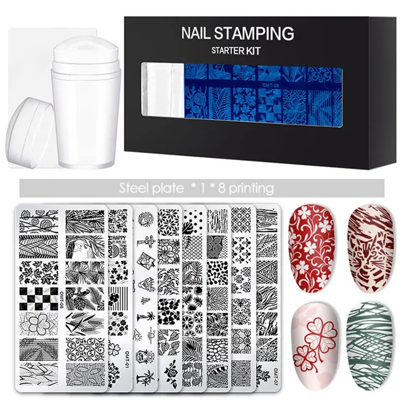 NailArtPrintingSetNailStampingKitSteelPlateTransferDieTool