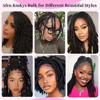 Afro Kinkys cheveux synthétiques en vrac pour Extensions de Dreadlock Loc réparation tressage torsion serré Afro crépus cheveux synthétiques pour Loc 6