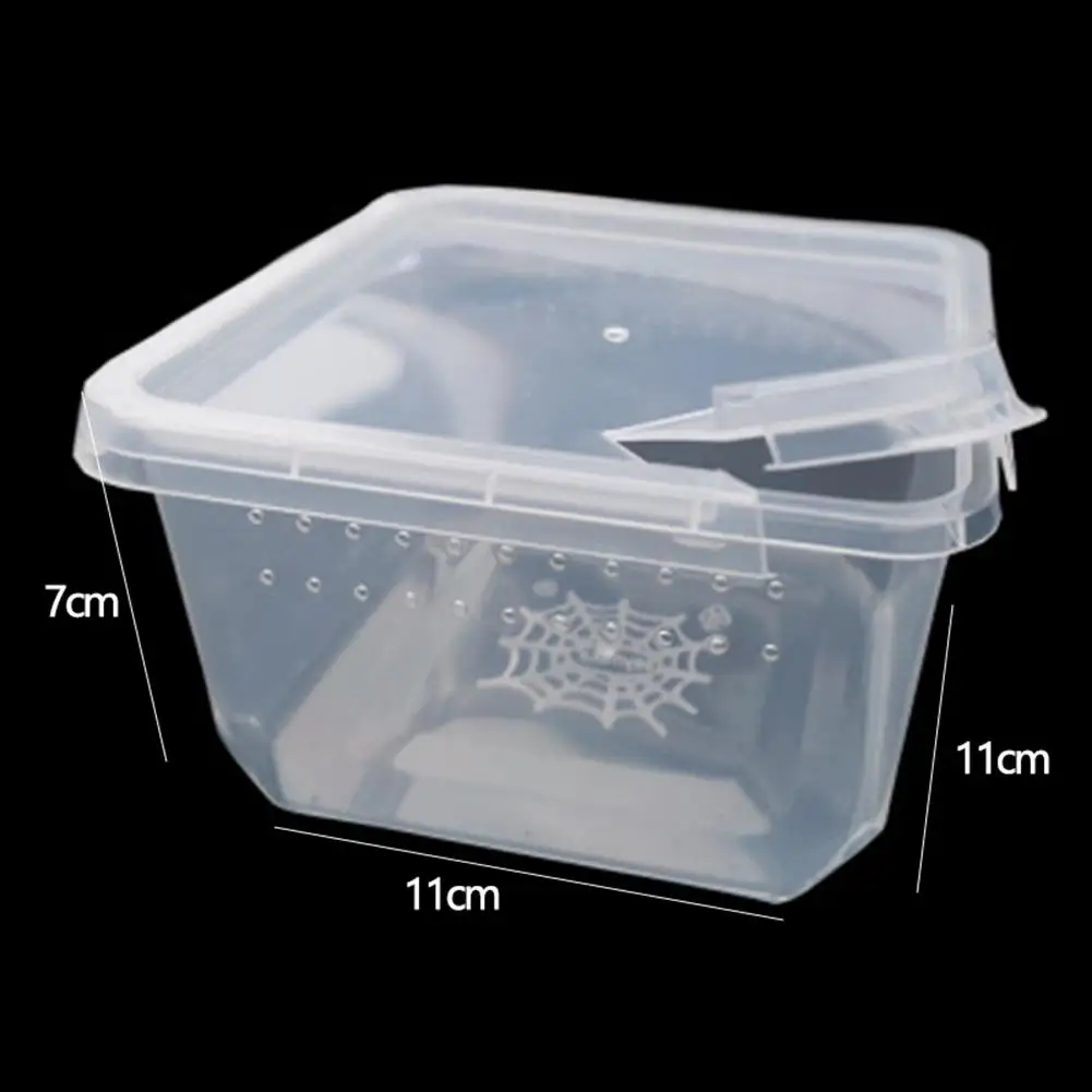 Aquarium Tank Vivarium Box Reptile Breeding Box With Flip Cover Transparent Breathable For Frogs Snake Spider Portable Reptile Terrarium Habitat