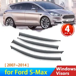 FOR Ford S-MAX smax 2006-2015 window visor car rain shield deflectors  awning trim cover exterior rain cover car accessories - AliExpress