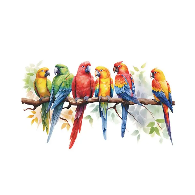 Cartoon Painted Branch Bird Parrot Bedroom Living Room Porch Home Decoration Beautification Wall Stickers Decor Decals M922