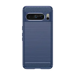 Premium Shockproof Carbon Fiber TPU Business Case - Soft Bumper Protection for Pixel 5XL (Navy Blue)
