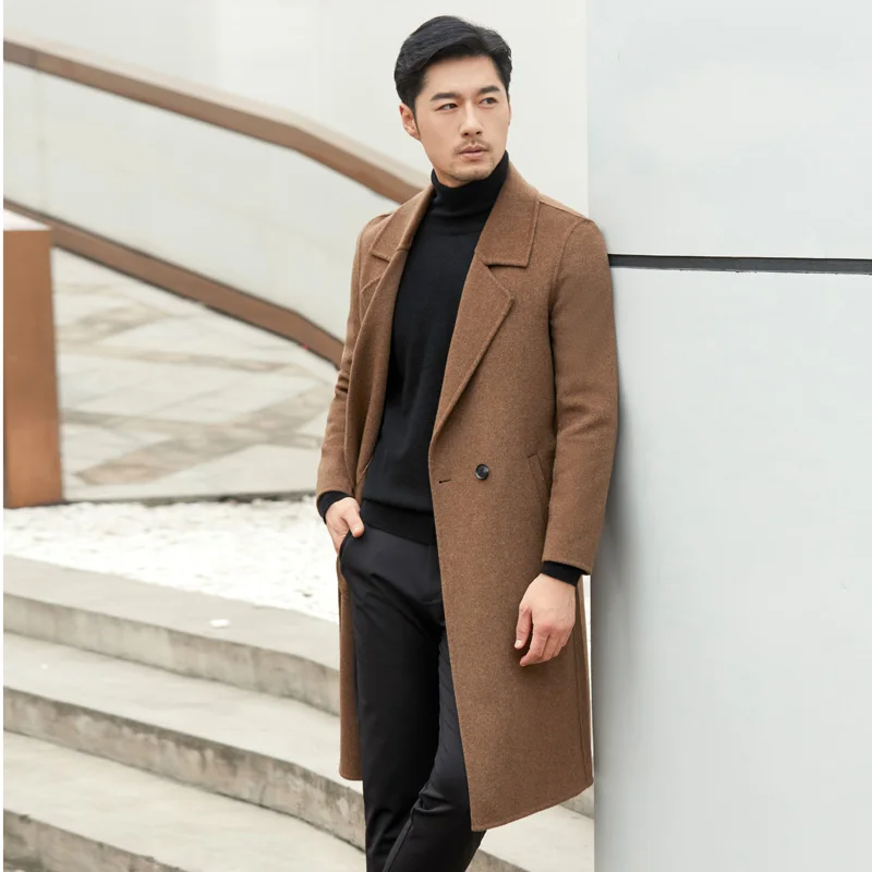 High End Long Men's 100% Pure Wool Suit Woolen Cardigan