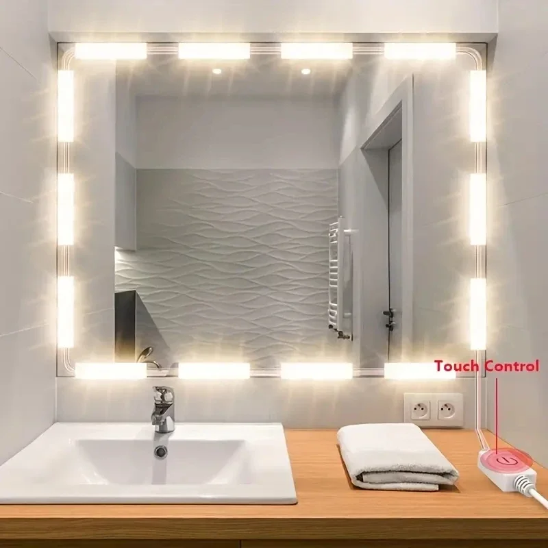 Description Picture 6 of item42 LED 5V USB LED Light Vanity Dimmable Mirror Lamp Touch Switch Dimmable Mirror Lamps For Makeup Table Bedroom Cabinet Lights
