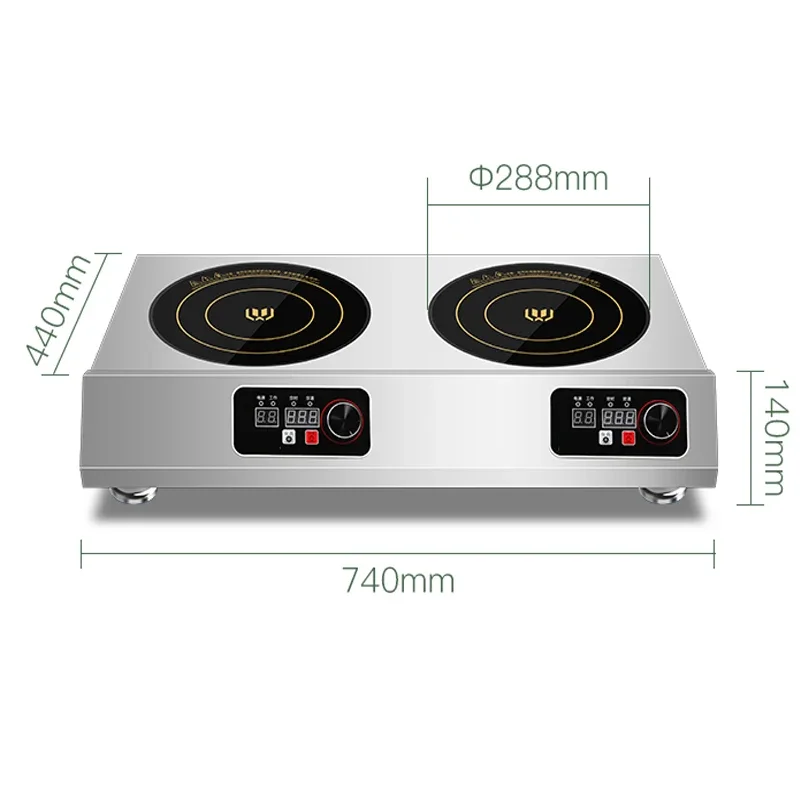 Commercial Induction Cooker Two-head High-power Claypot Stove 3500W Induction Cooker Double-head 2-eye Flat Induction Cooktop images - 6