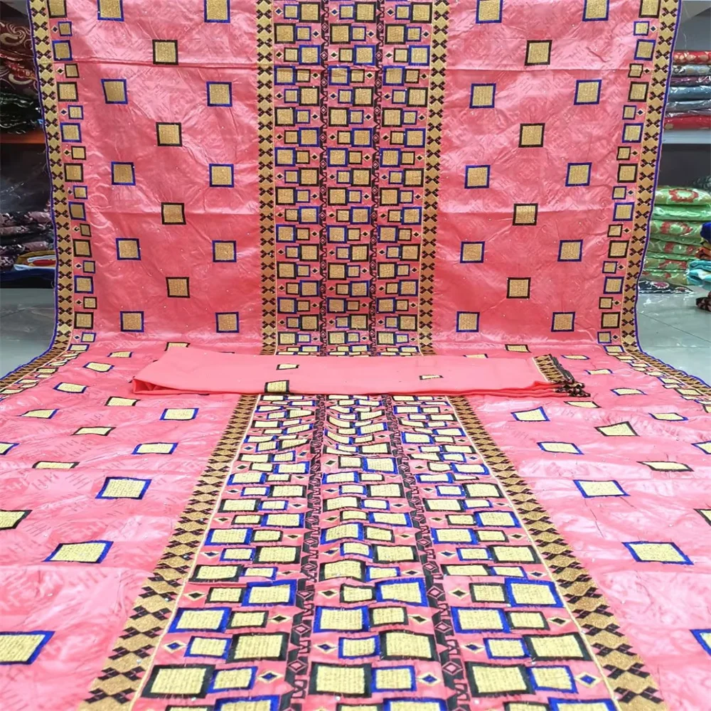 

African brocade lace fabric 2022 high quality guinea damask brocade fabric latest tissu women bazin riche fabric 7yards y74-48