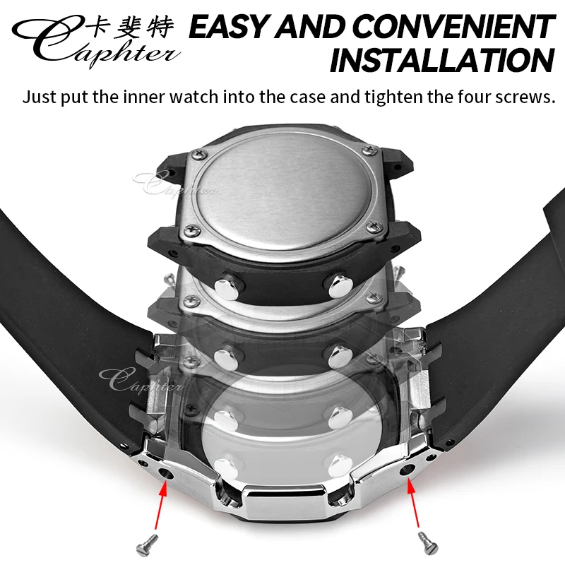 Casioak MOD Kit Metal Watch Case Stainless Steel Bezel Rubber