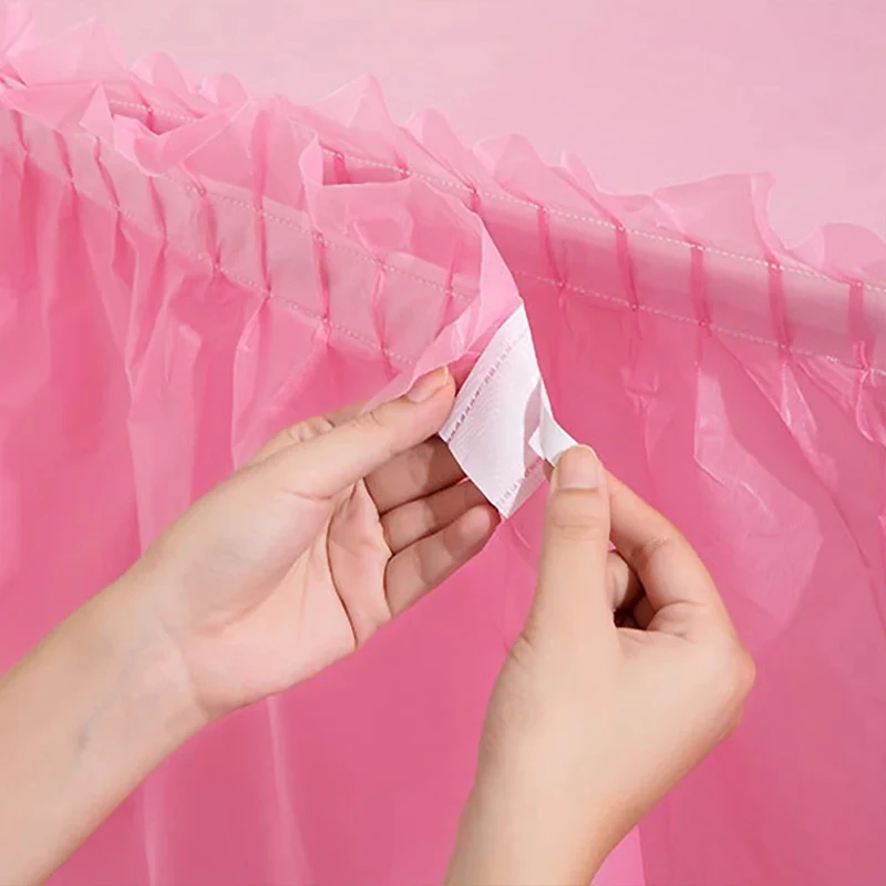 Disposable plastic tablecloth and table skirt set rectangular waterproof oil proof for birthday banquet party