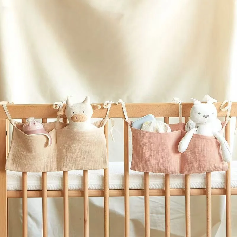 Crib Storage Bag Portable Multifunctional Newborn Bed Headboard Organizer For Kids Baby Bedding Diaper Bag