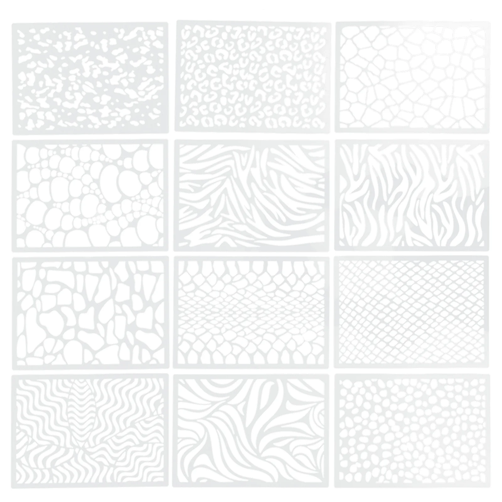 

12Pcs Spray Paint Stencils Hollow Templates Reusable Template Drawing Stencils