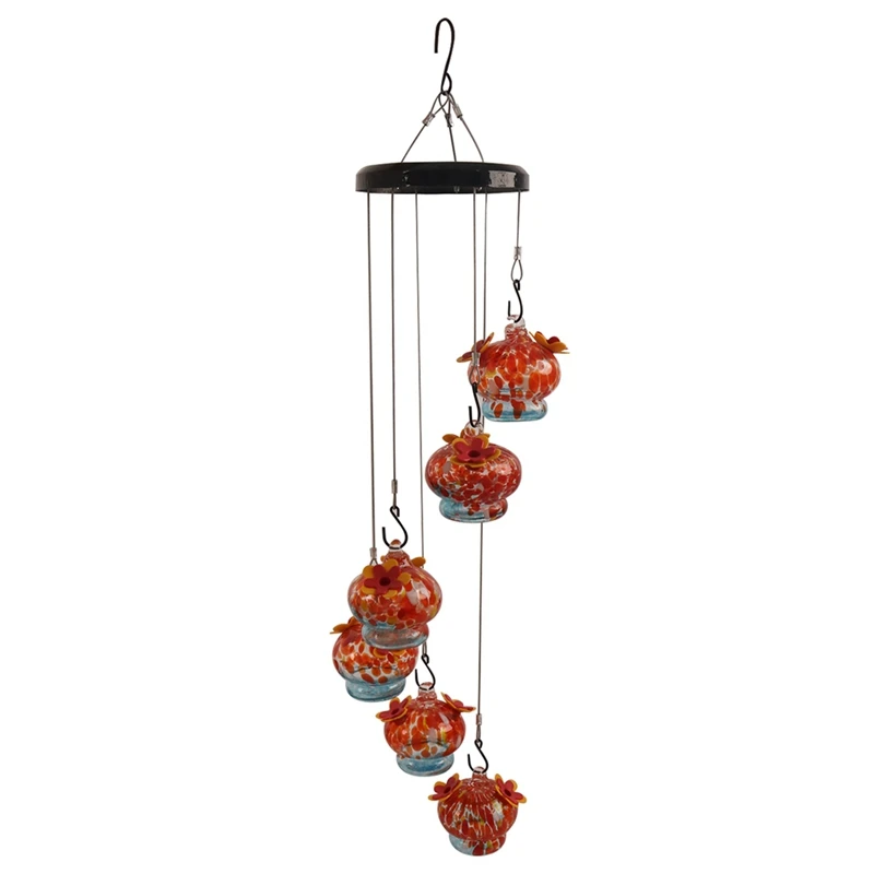

6-Hooked Glass Window Bird Feeder With Ant Moat, Hanging Bird Feeder, Garden Decorative Bird Feeder Durable