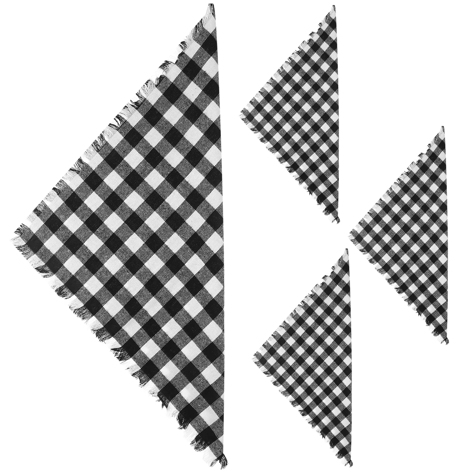 4 Pcs Buffalo Check Cloth Napkin Plaid Napkins Dinner Plates Nepkins Fall Decor for Kitchen Outdoor Blended