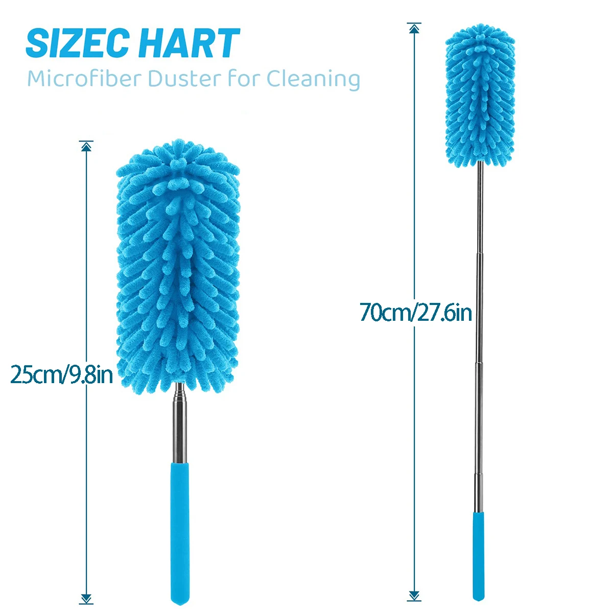 Extendable Microfiber Duster Soft Dust-Free Duster Feathers Living Room Kitchen and Car Cleaning 1PCS cleaning duster retractable duster microfiber duster brush telescopic duster brush microfiber dust brush telescopic dust brush telescopic dust remover feather duster