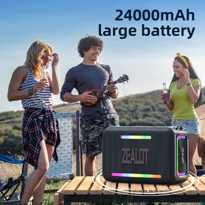 ZEALOT S95 ポータブルワイヤレススピーカー 120W、4つのサブ