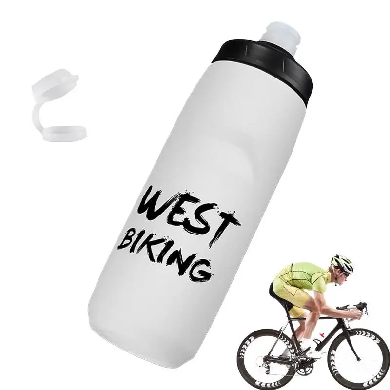 

Велосипедная емкость для воды, герметичная Спортивная бутылка для воды для велосипеда и езды на велосипеде, с 750 мл легко сжимаемой бутылкой